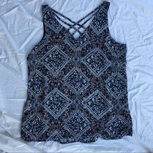 Maurice’s spring floral tank top, cross-cross back